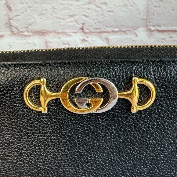 Gucci Leather Zumi Black Zippy Wallet - Picture 2 of 13
